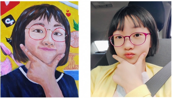 그림 그릴 때가 가장 행복하다는 박세아 양. 세아가 그린 자화상.