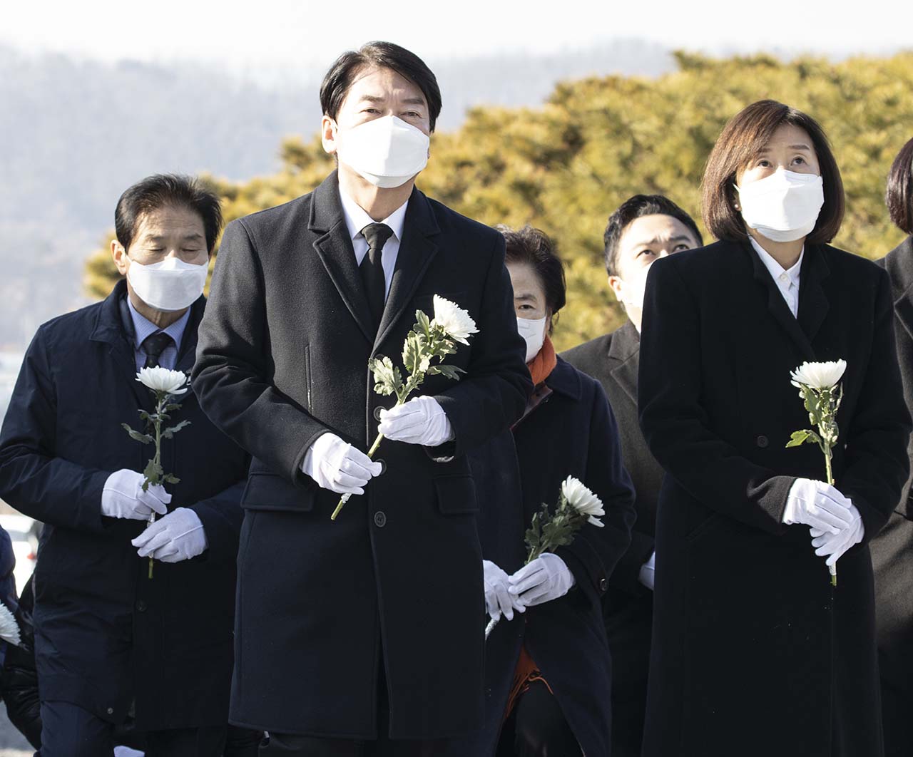 지지율 상승 중인 국민의당 안철수 대선 후보가 7일 오후 충남 천안을 찾았다. 오른 쪽은 부인 김미경 씨. Ⓒ 사진 = 지유석 기자
