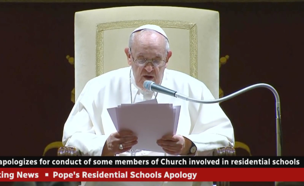 사과 성명을 발표하는 프란시스 교황(CBC News 유튜브 채널)