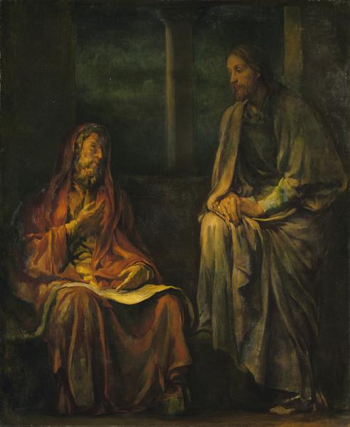 John La Farge, Visit of Nicodemus to Christ, 1880, oil on canvas, Smithsonian American Art Museum, Gift of William T. Evans, 1909.7.37