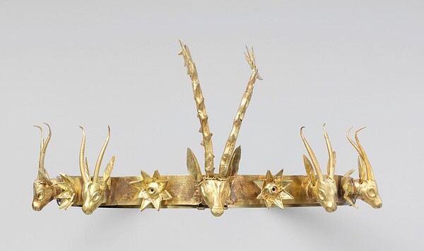 Headband with Heads of Gazelles and a Stag Between Stars or Flowers ca. 1648–1540 BCEMetropolitan Museum of Art, CC0, via Wikimedia Commons
