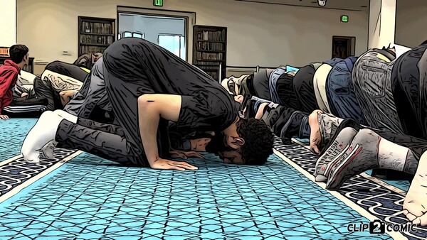 이슬람 사원에서 금요일 예배를 드리고 있는 무슬림 ⓒ김동문