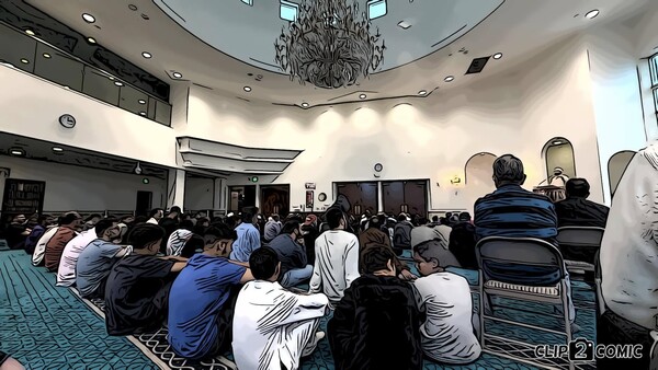 이슬람 사원에서 금요일 예배를 드리고 있는 무슬림 ⓒ김동문