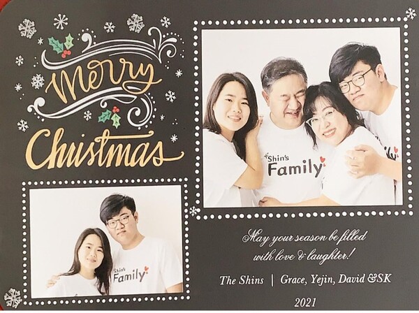 예진 가족이 만든 크리스마스 카드(2021년) 