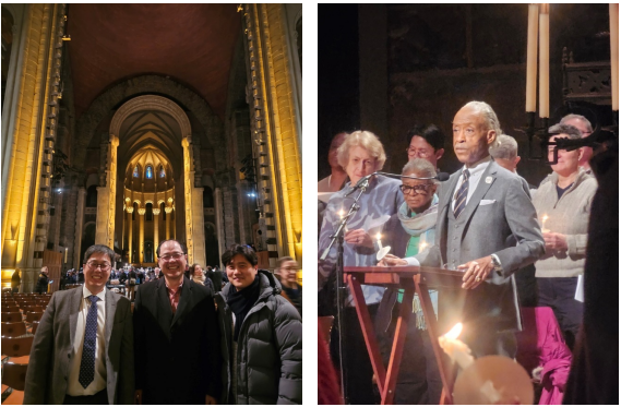 흑인 인권 운동가 알 샤프턴 목사가 트럼프 행정부의 무자비한 추방 정책을 강하게 비판했다. 이날 행사에는 이민자 보호교회 관계자들도 다수 참여했다.