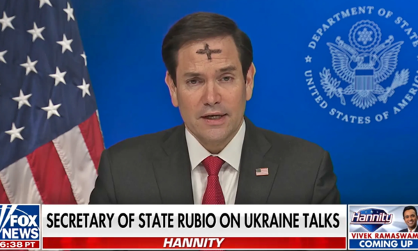 마코 루비오 국무장관이 폭스뉴스에 나와 우크라이나 전쟁과 관련한 인터뷰를 진행하고 있다. (사진:유트브 영상 갈무리)